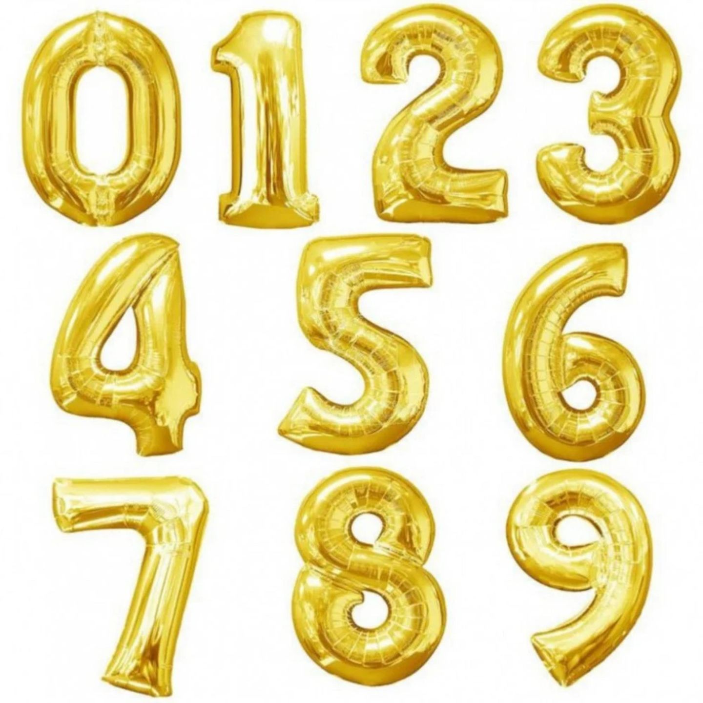 Large Gold English Number Balloon With Helium Gas