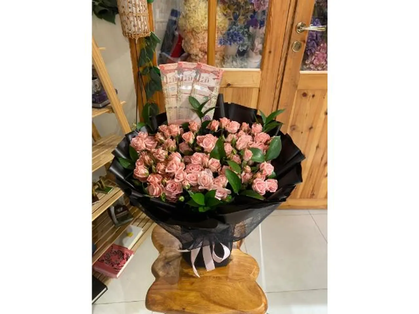 Baby Rose With Black Wrapping