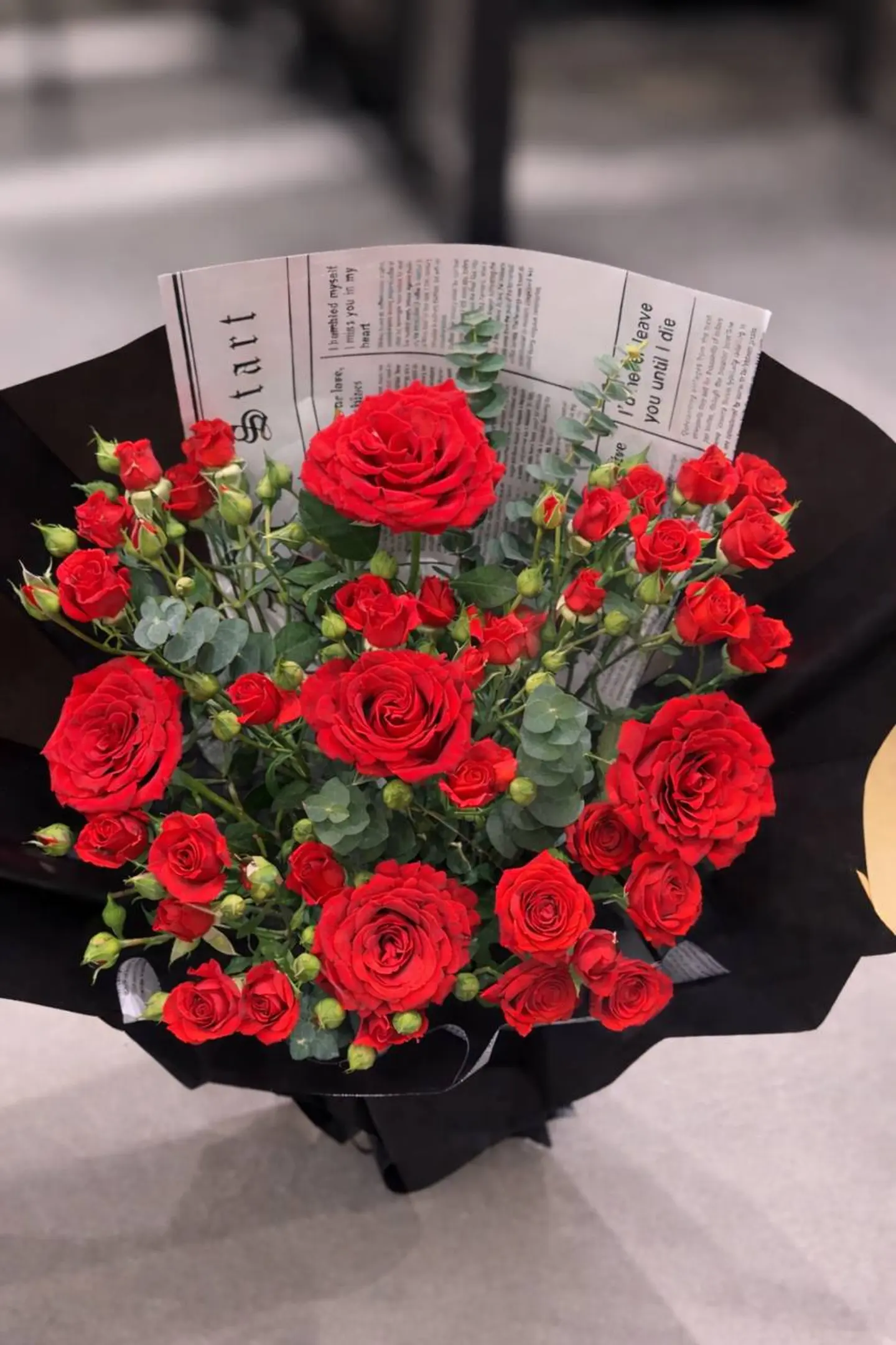 Red Rose And Baby Rose Bouquet
