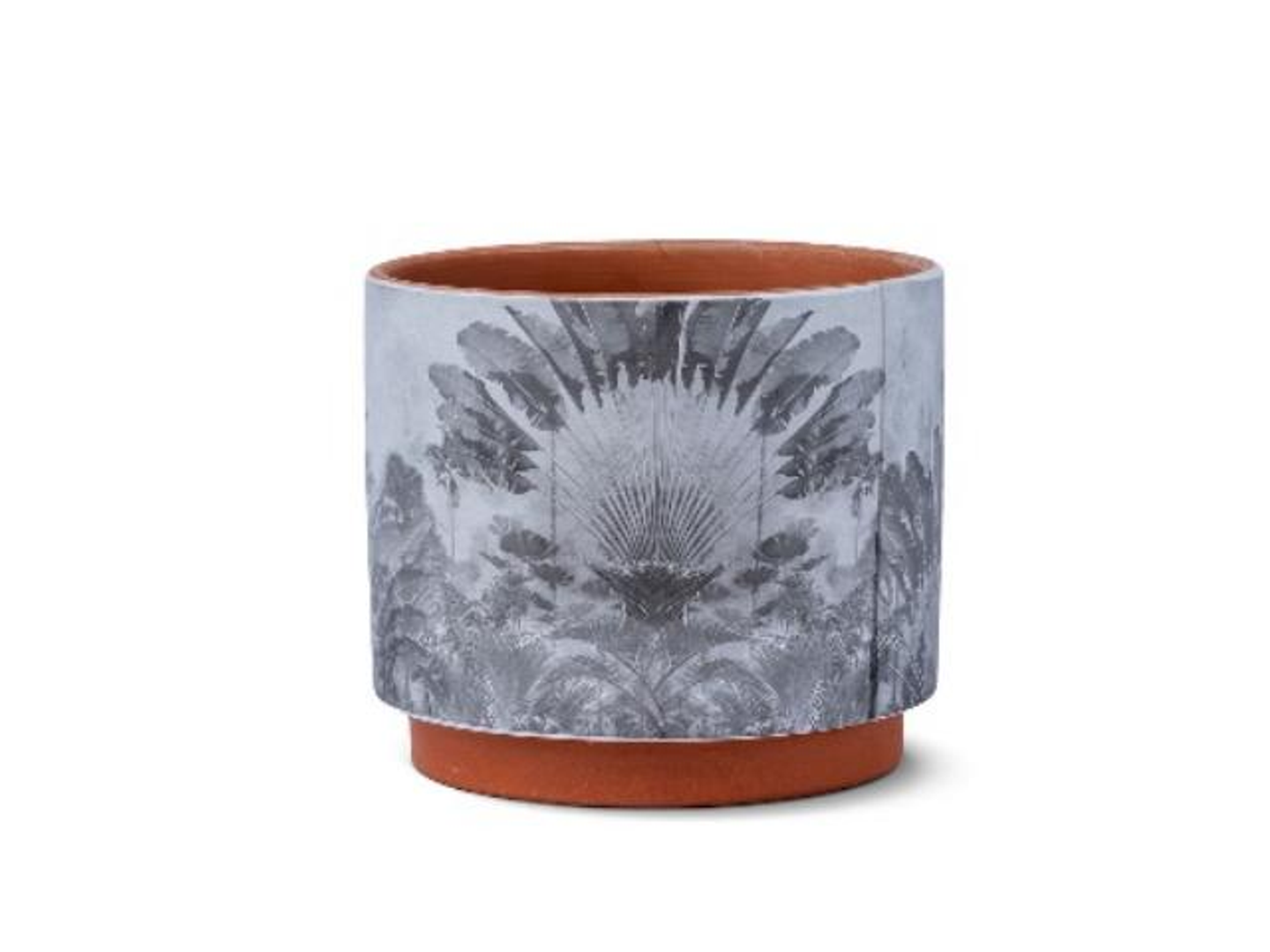 Black Ravenala Leaf Ceramic Pot