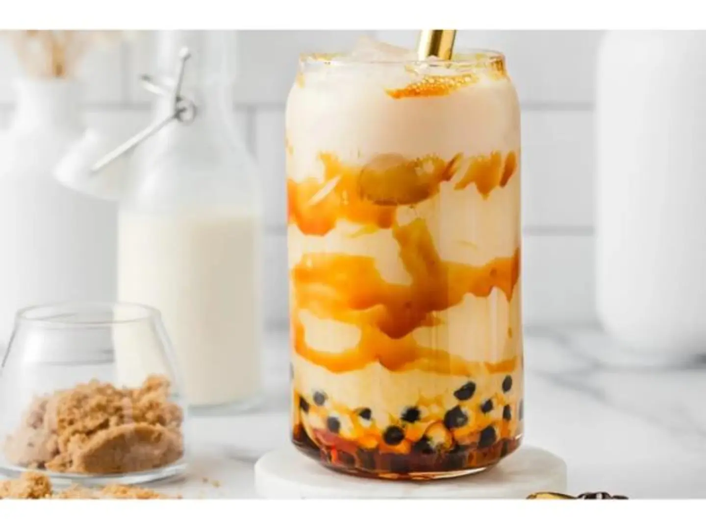 بوبا حليب الموز متوسط