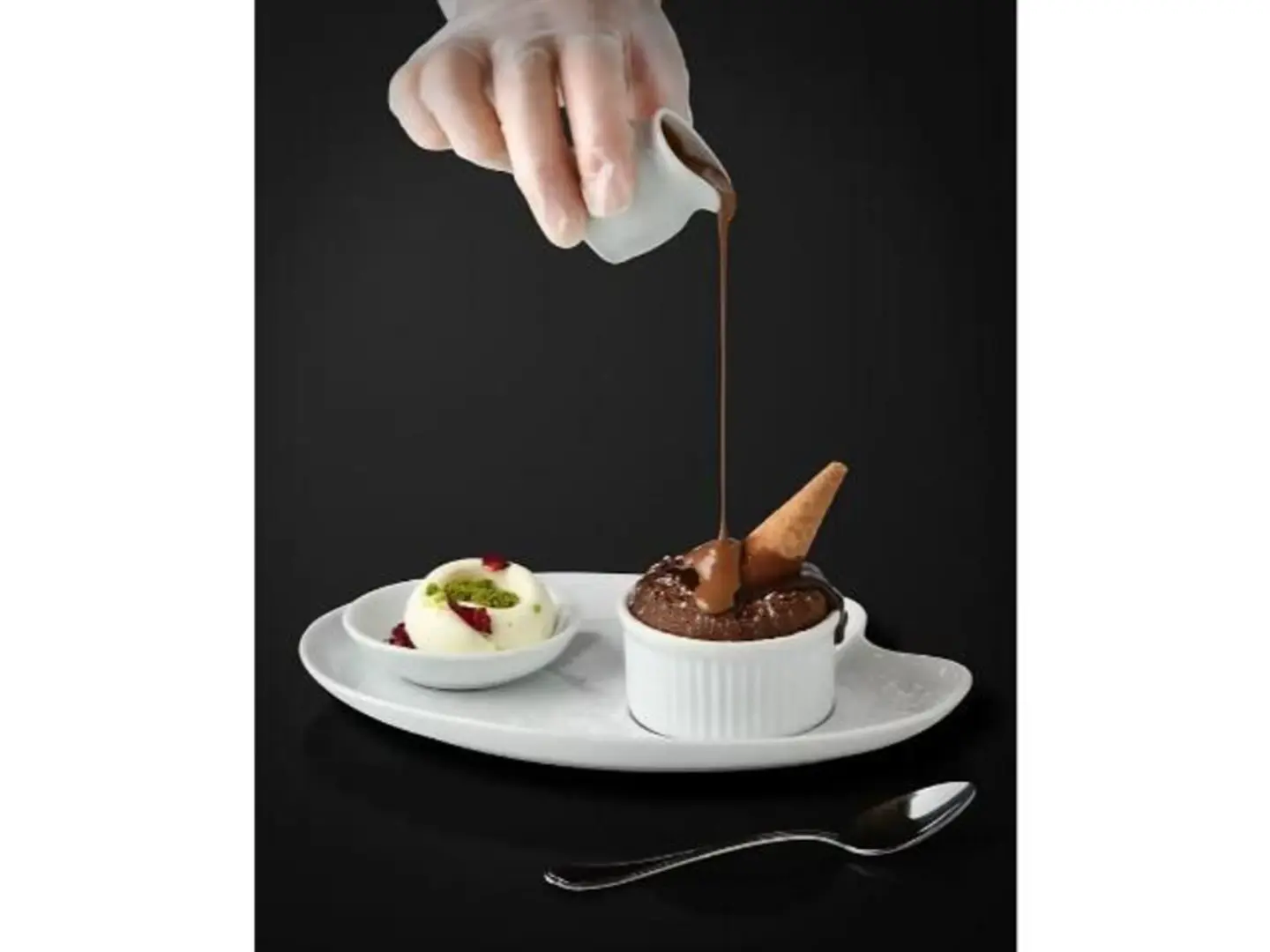 Dark Chocolate Soufflé Cake