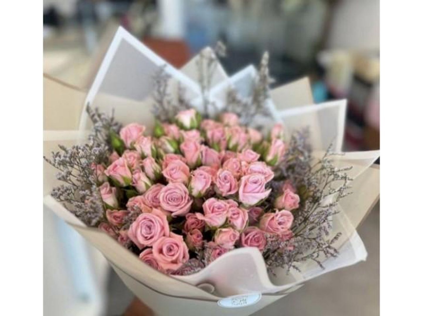 Natural Baby Rose Bouquet In Pink