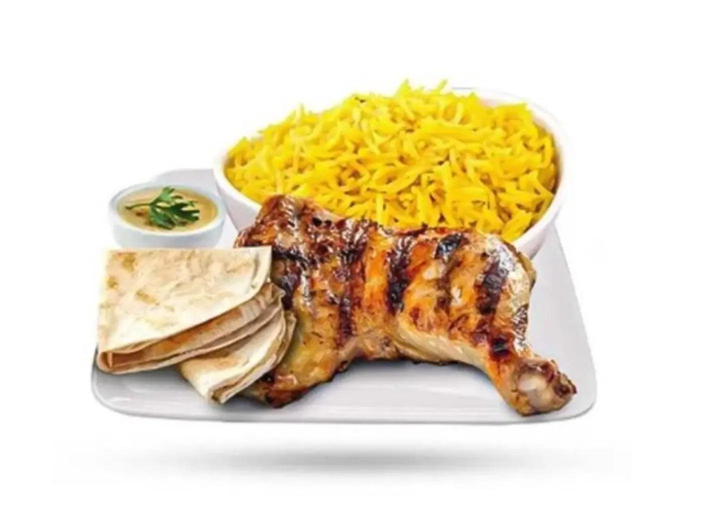 ربع بطة ورك مع أرز وخضار