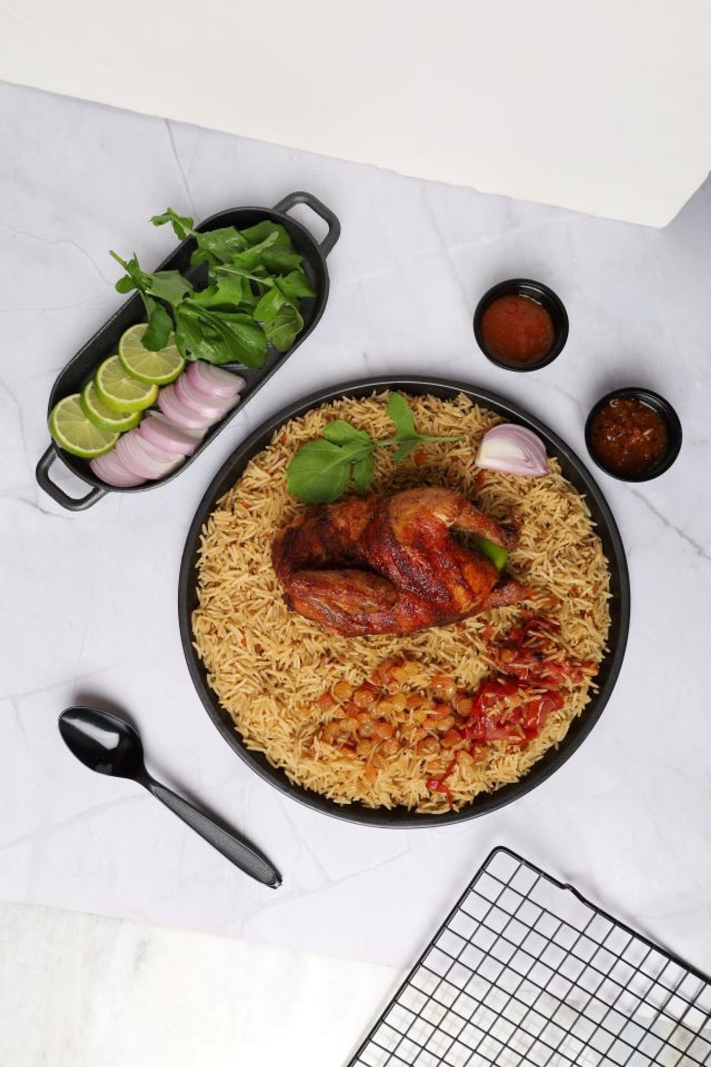 Half Grilled Chicken Fried With Rice