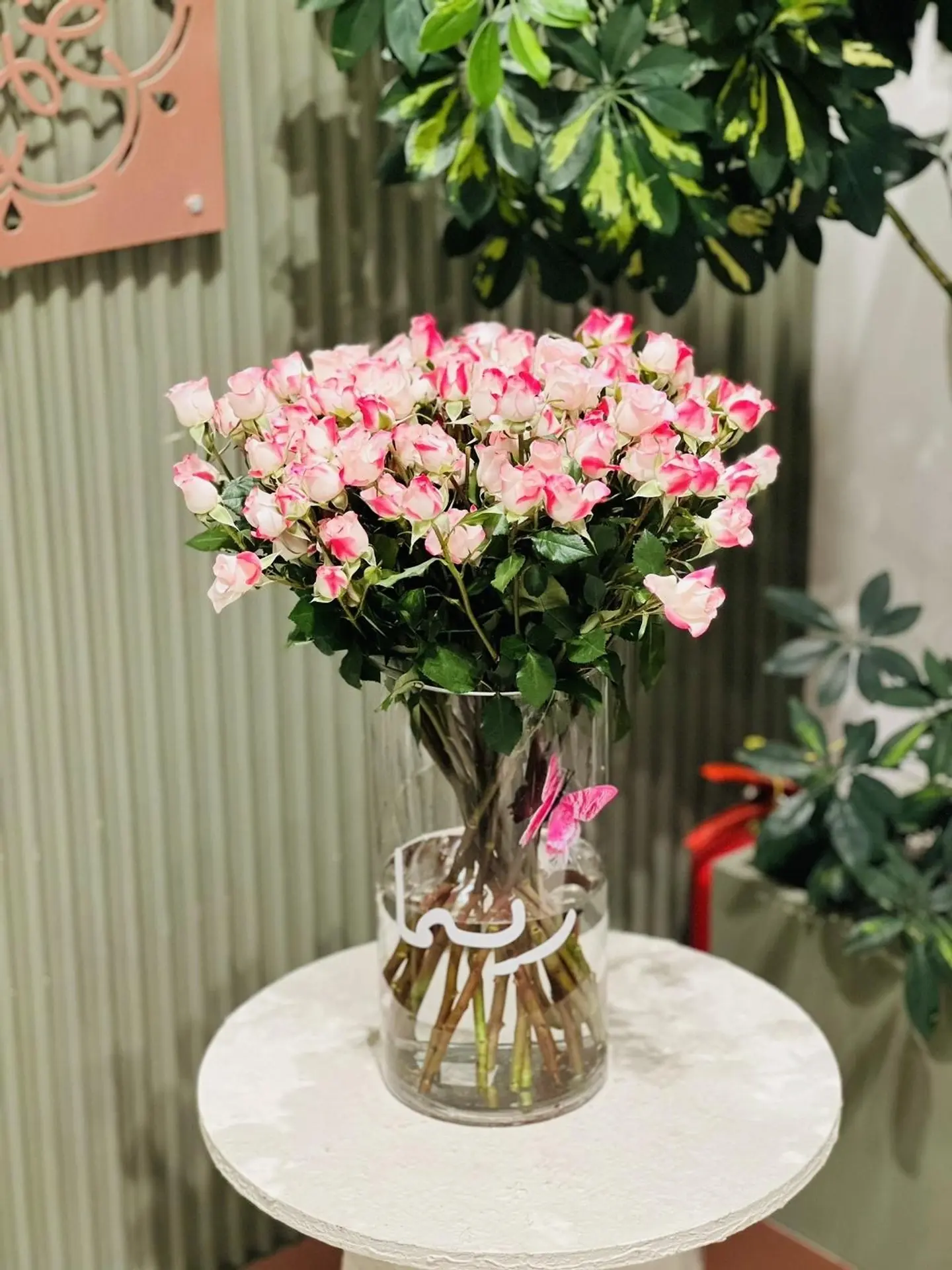 Natural Flowers With Vase
