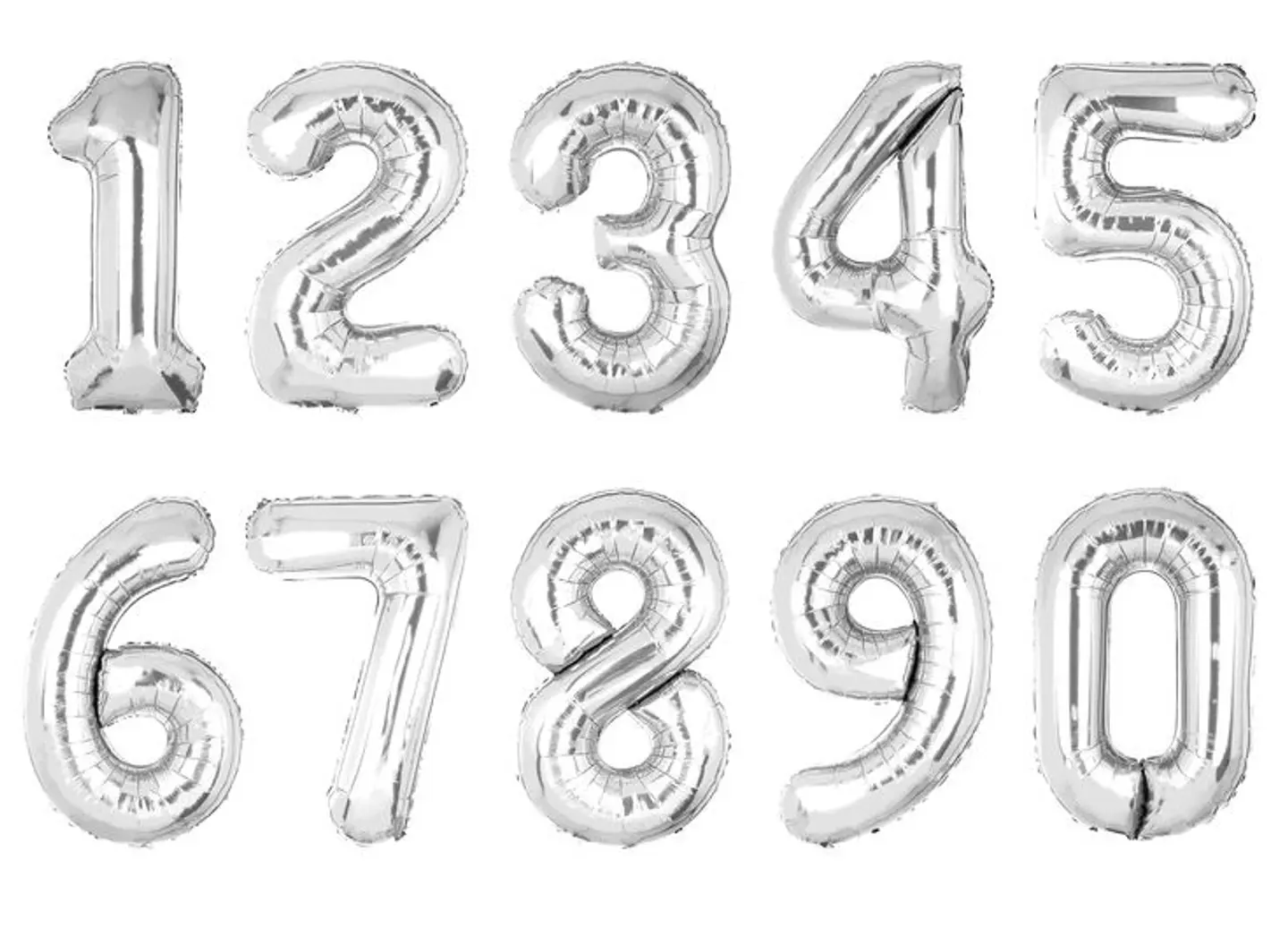 بالونات هليم ارقام فضي