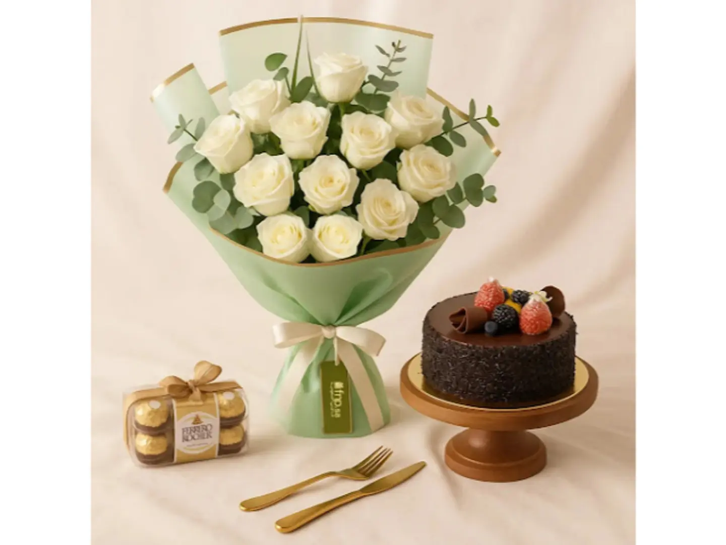 باقة ورد بيضاء أنيقة