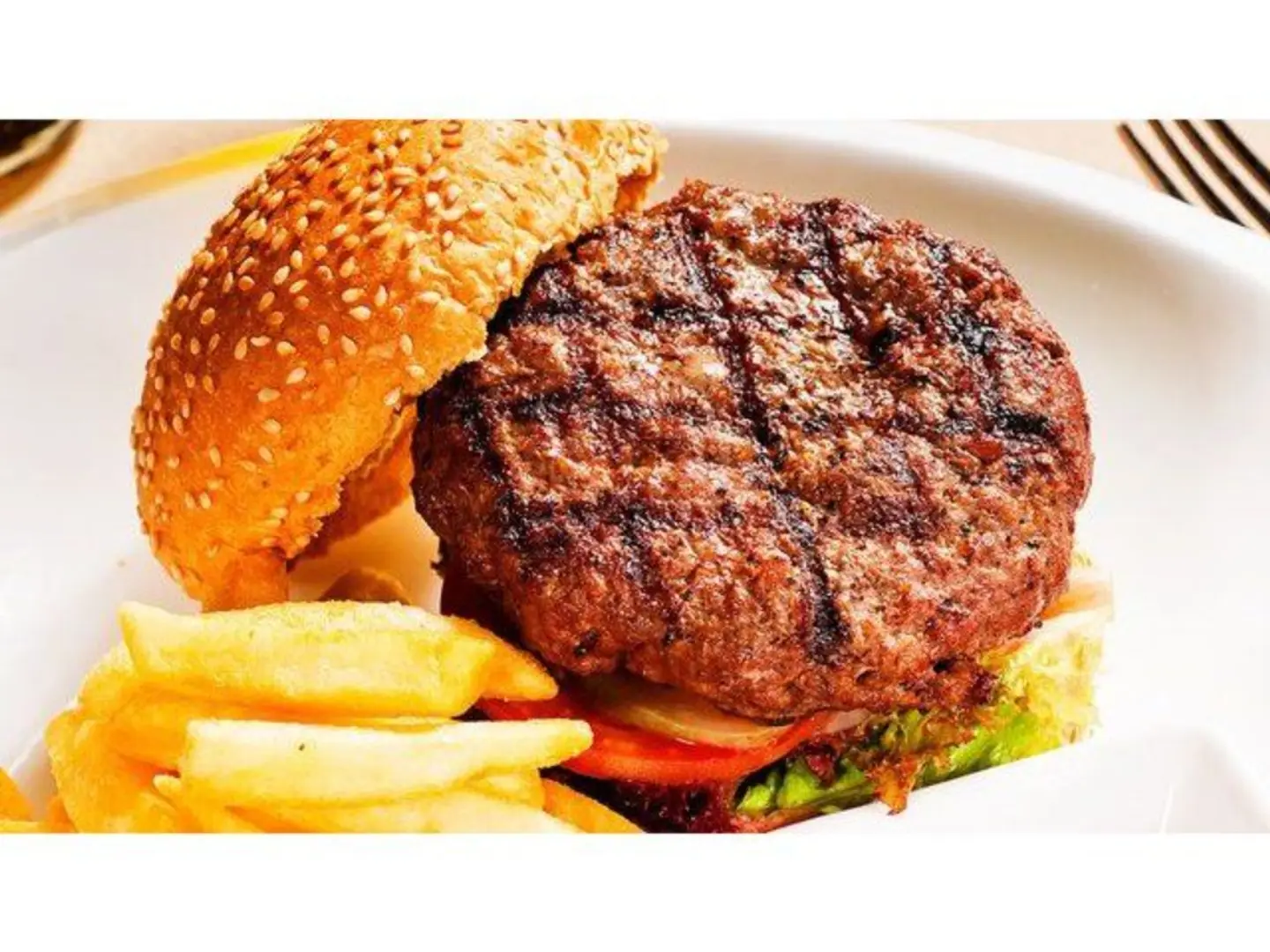 Beef Burger On Charcoal
