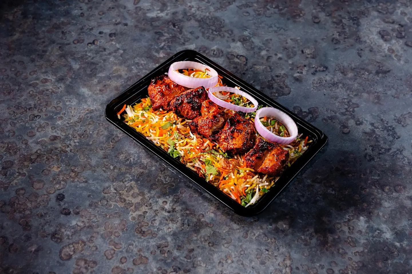 Biryani Rice With Chicken Boti Tikka