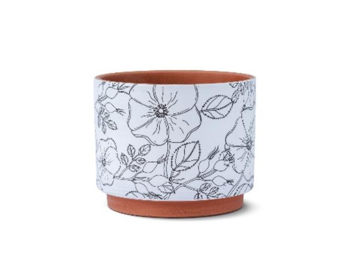 Ceramic Pot With A Floral Pattern