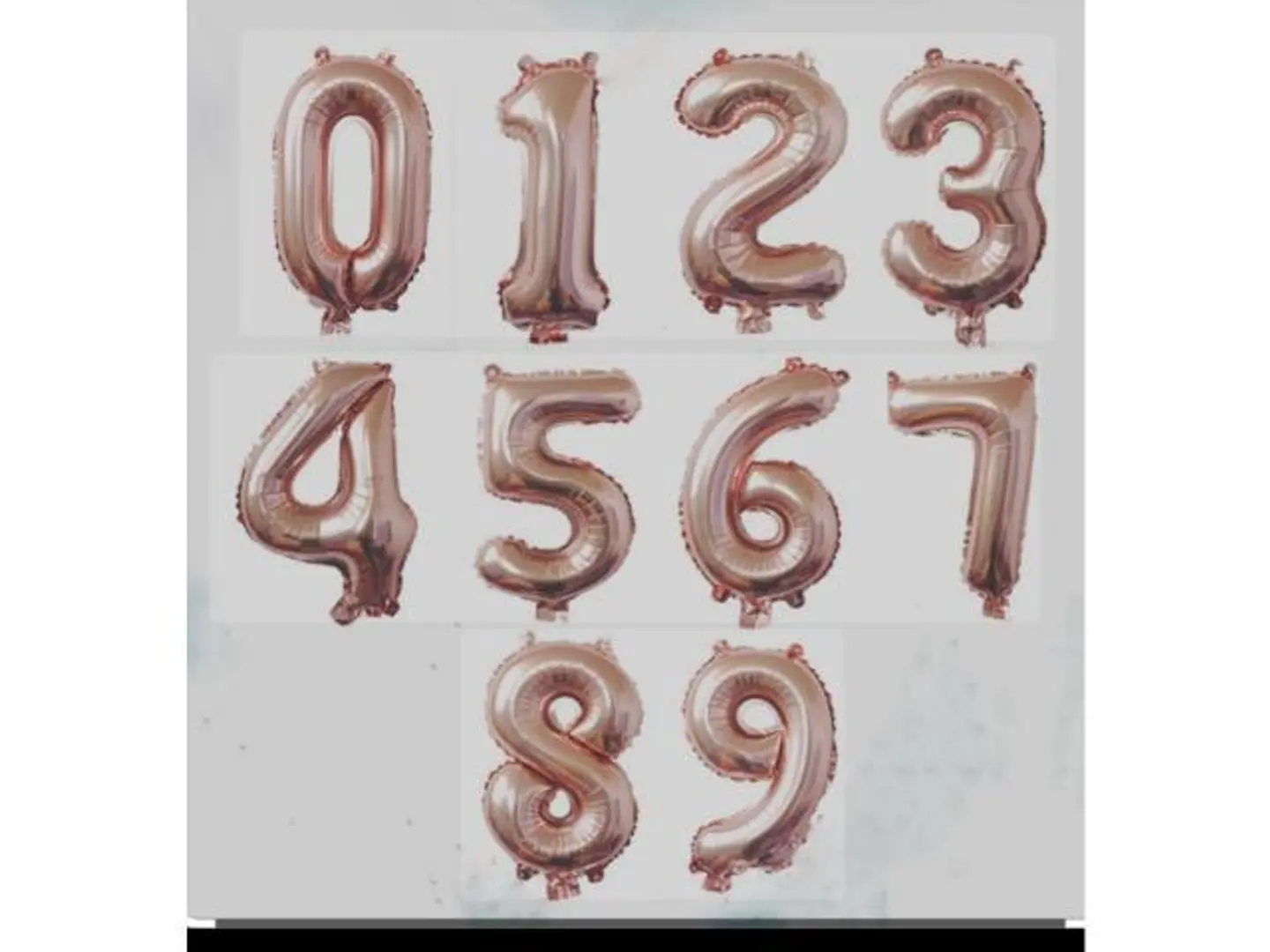 Rose Numbers Helium Balloon