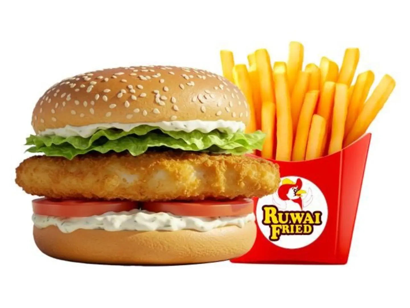 Fish Burger With Fries