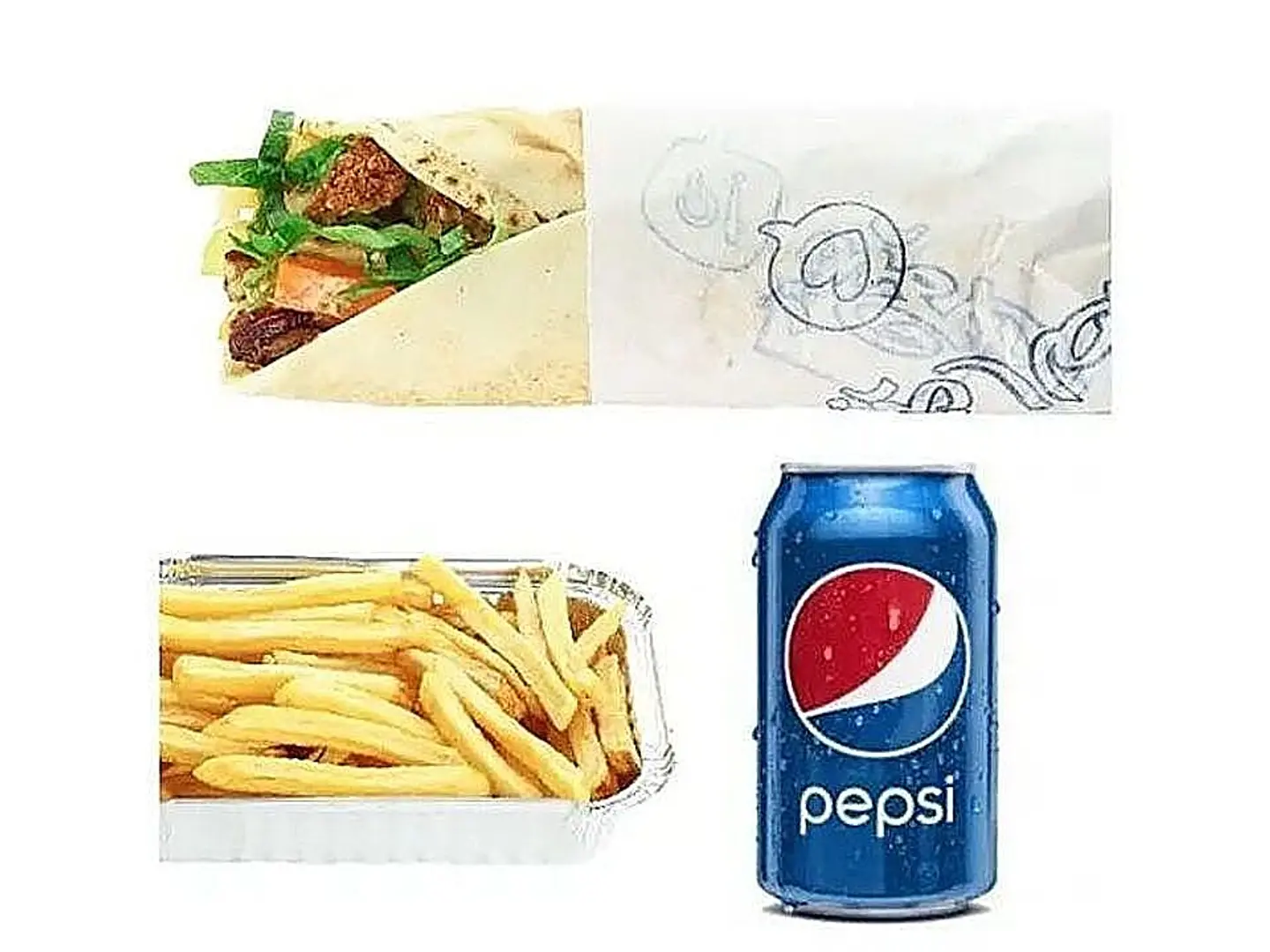 الكومبو الفردي 1 ساندوتش طعمية 1 بطاطا كبير 1 مشروب