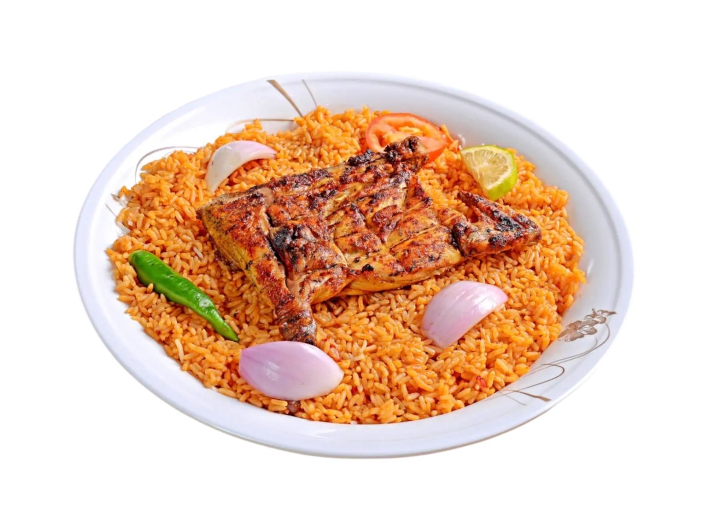 دجاج على الفحم ارز احمر