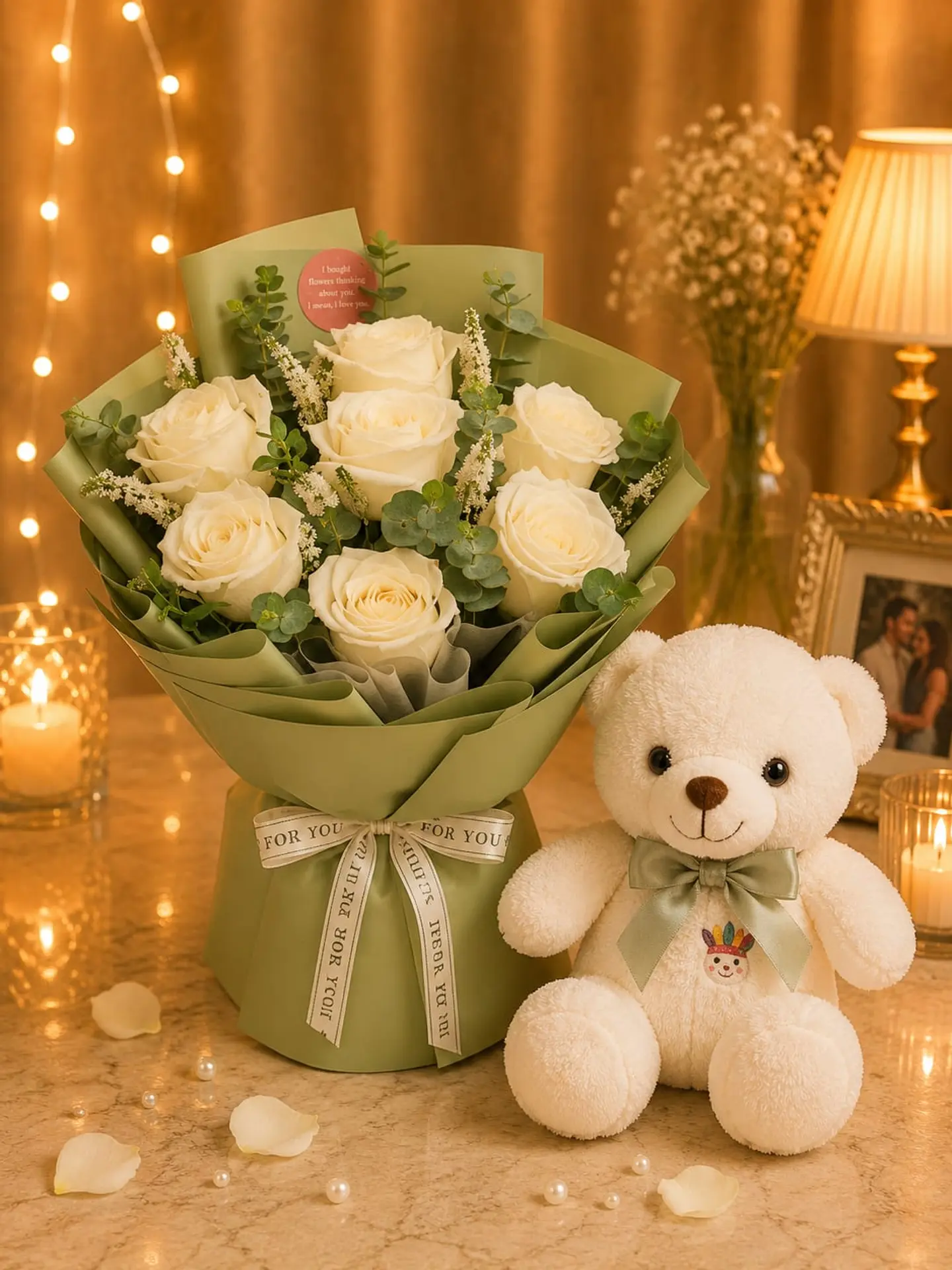 Teddy Bear With Roses 6