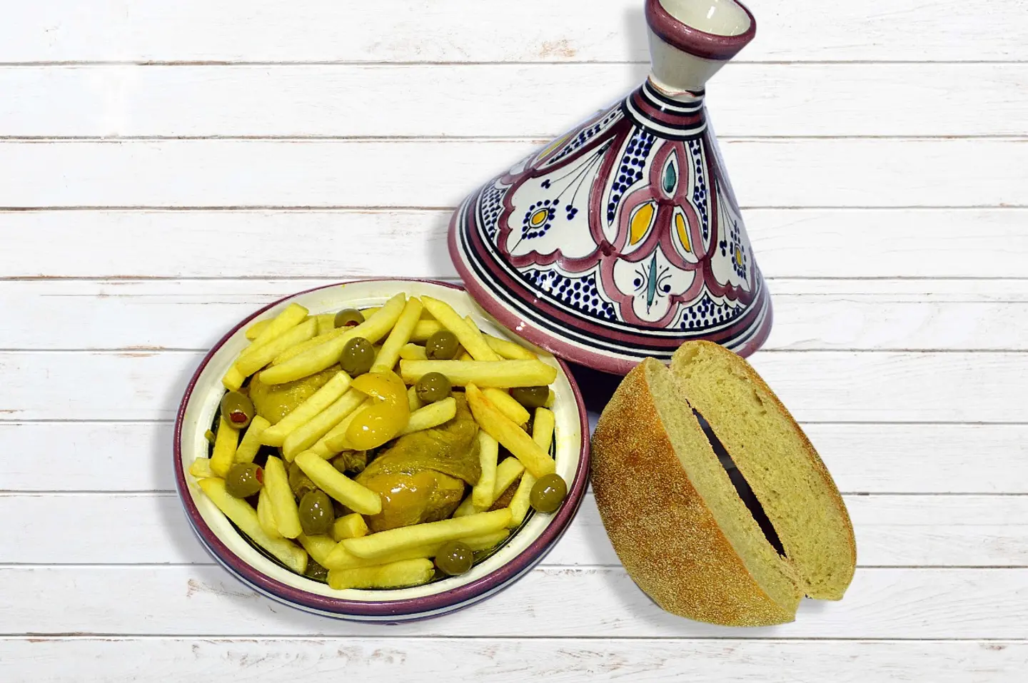 طاجن دجاج بالخضار الموسمية والبطاطس