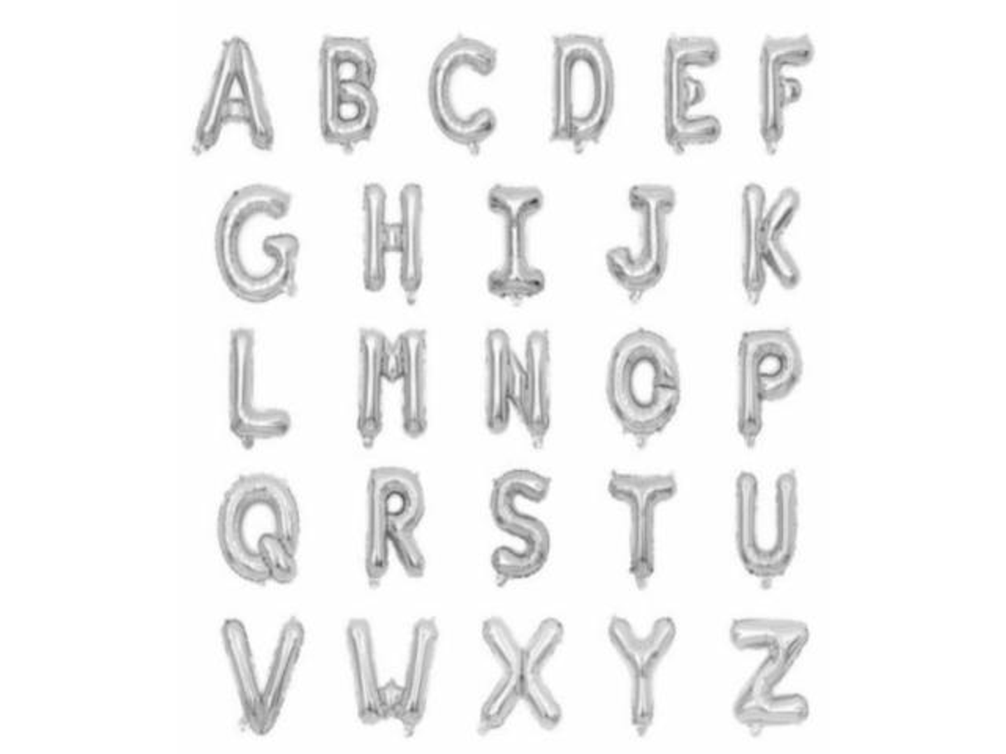 بالون حروف هيليوم فضي