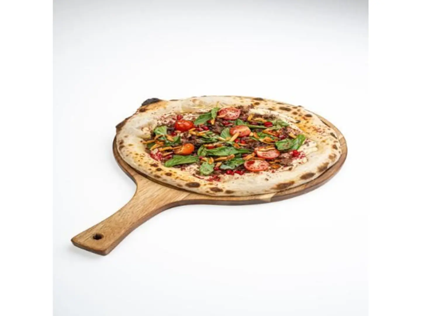 Hummus And Meat Pizza