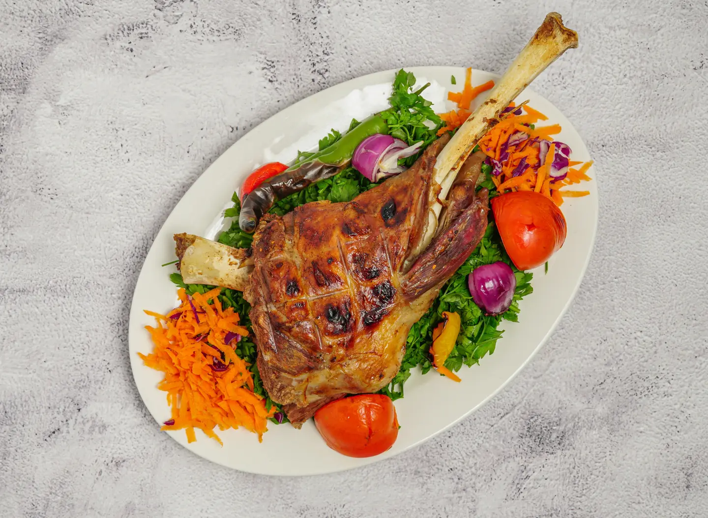 Lamb Mozza With Rice And Vegetables