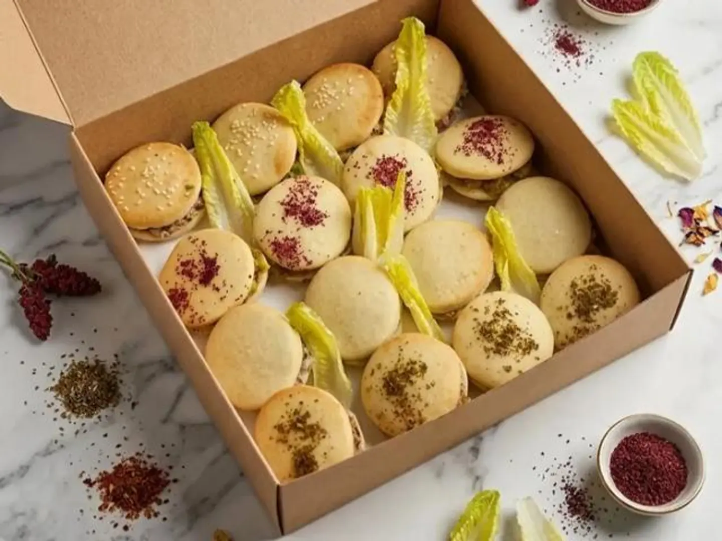 Mini Arabic Bread Fatayer Box - Mini Arabic Bread Fatayer Box 16 Pieces