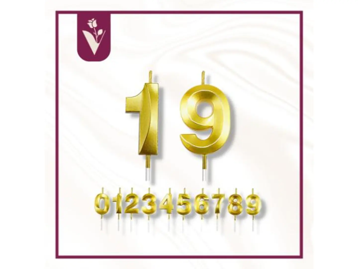 شموع أرقام ذهبي