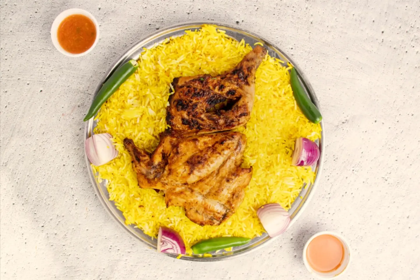 نص كبسة دجاج على الفحم