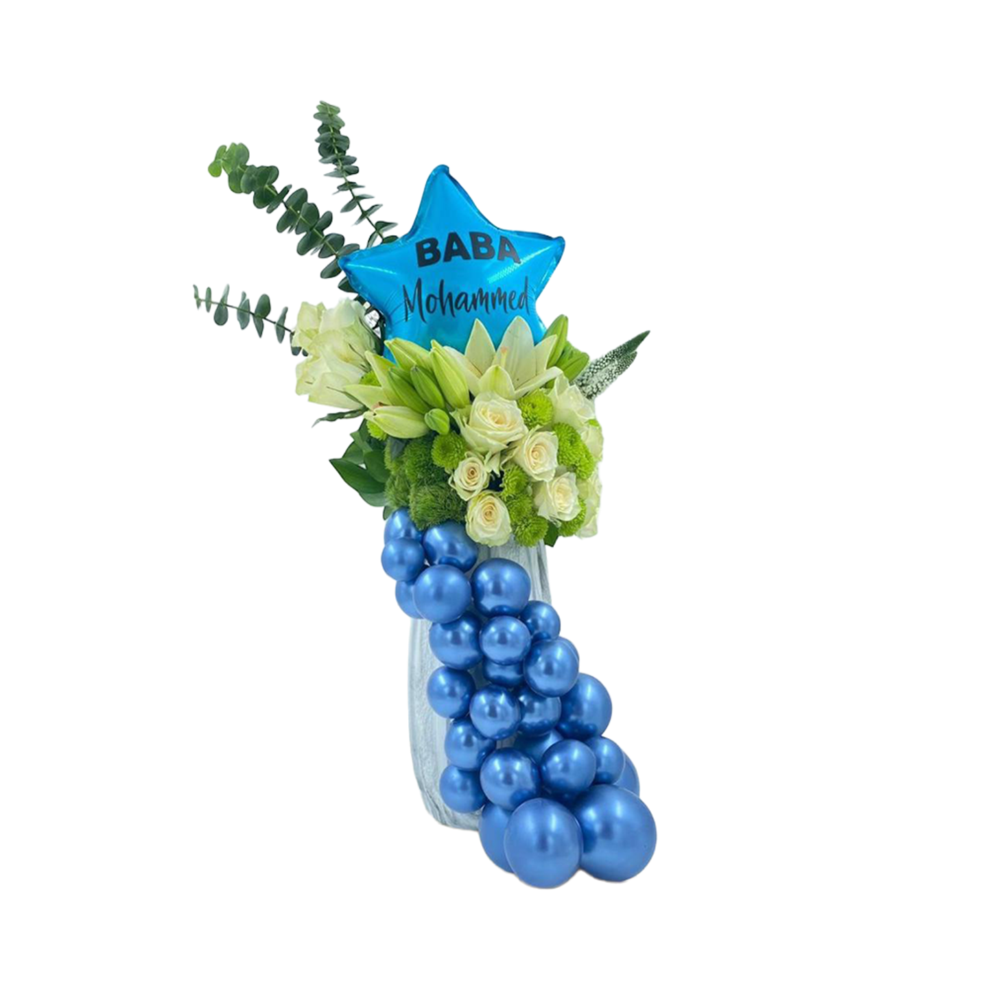 Luxury Blue Vase Flower And Balloon