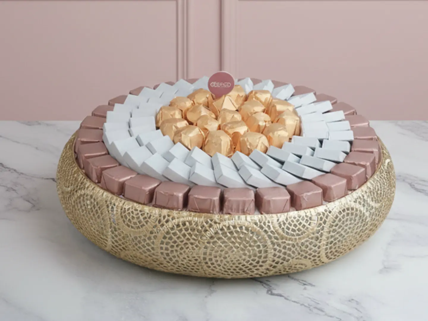 Large Circular Golden "Eid Mubarak" Tray A1