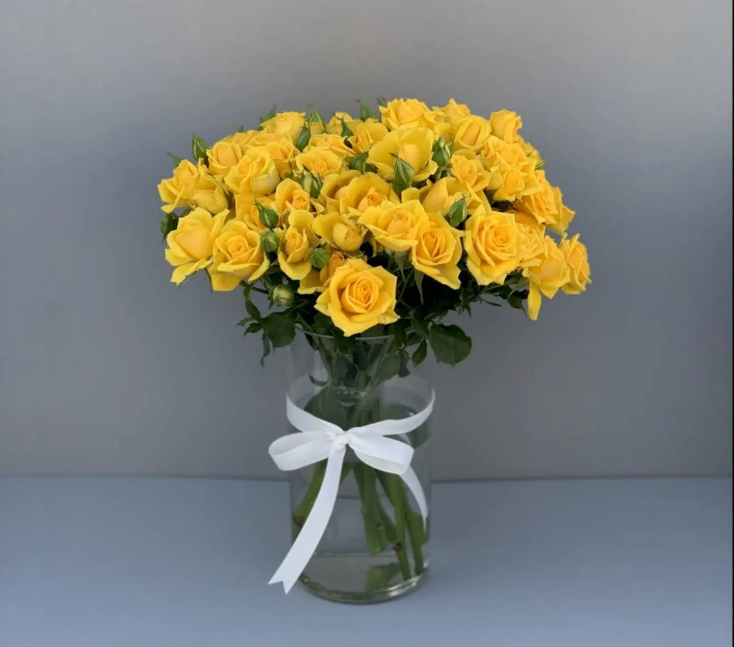 Yellow Baby Rose Vase