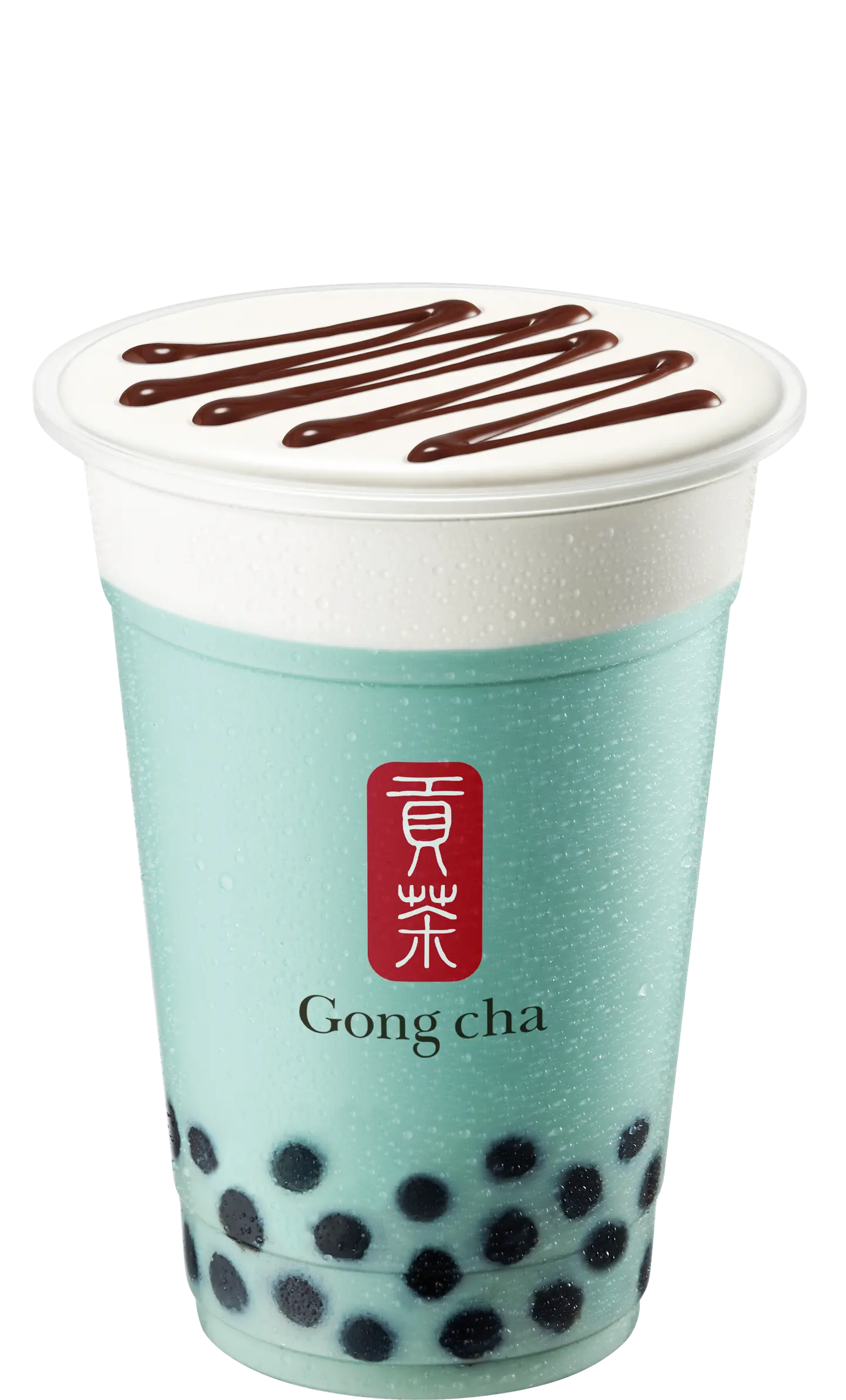Iced Green Tea With Mint Chocolate Boba And Chocolate Chips - Small