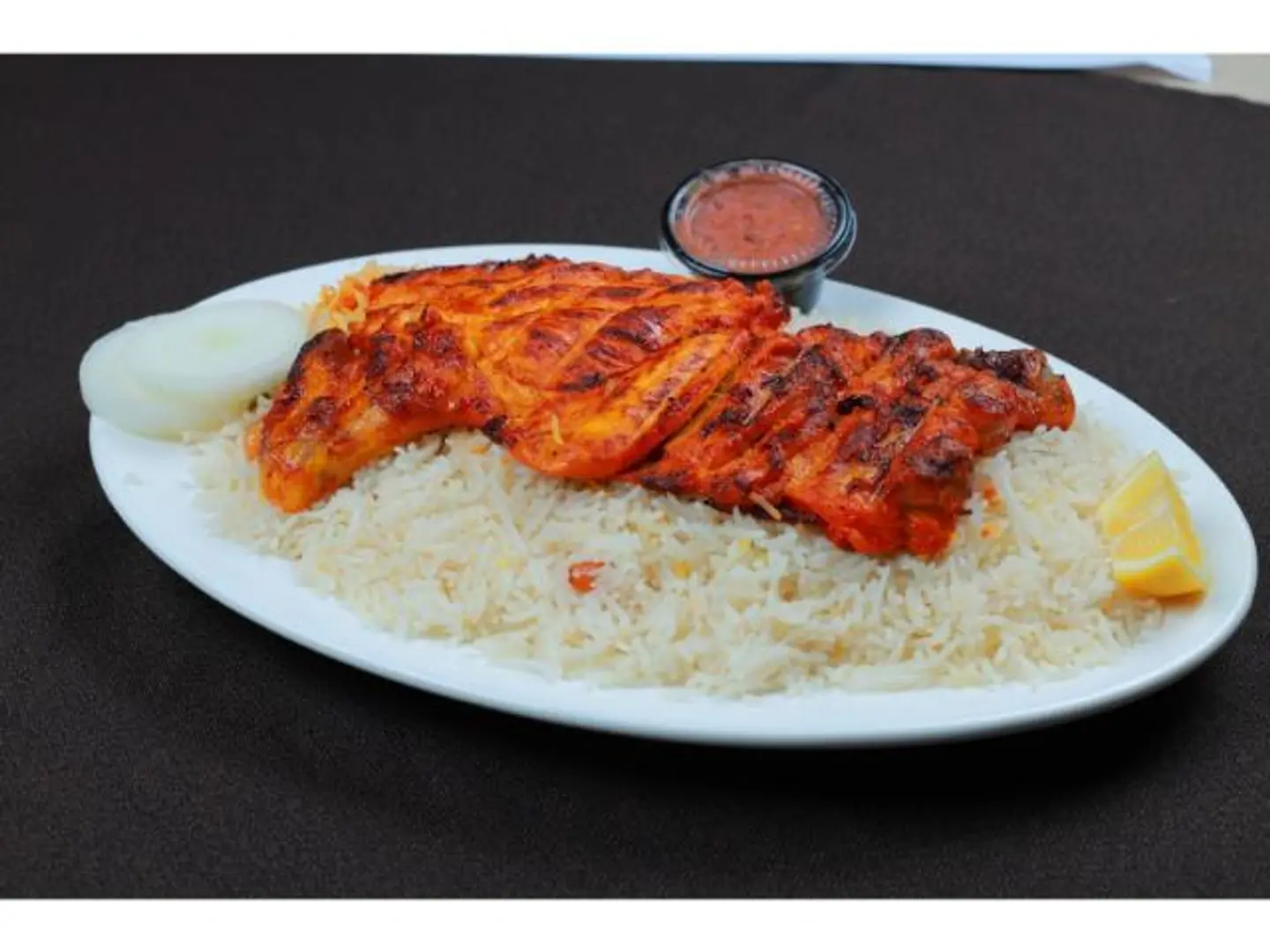 Half Chicken On Charcoal With Rice