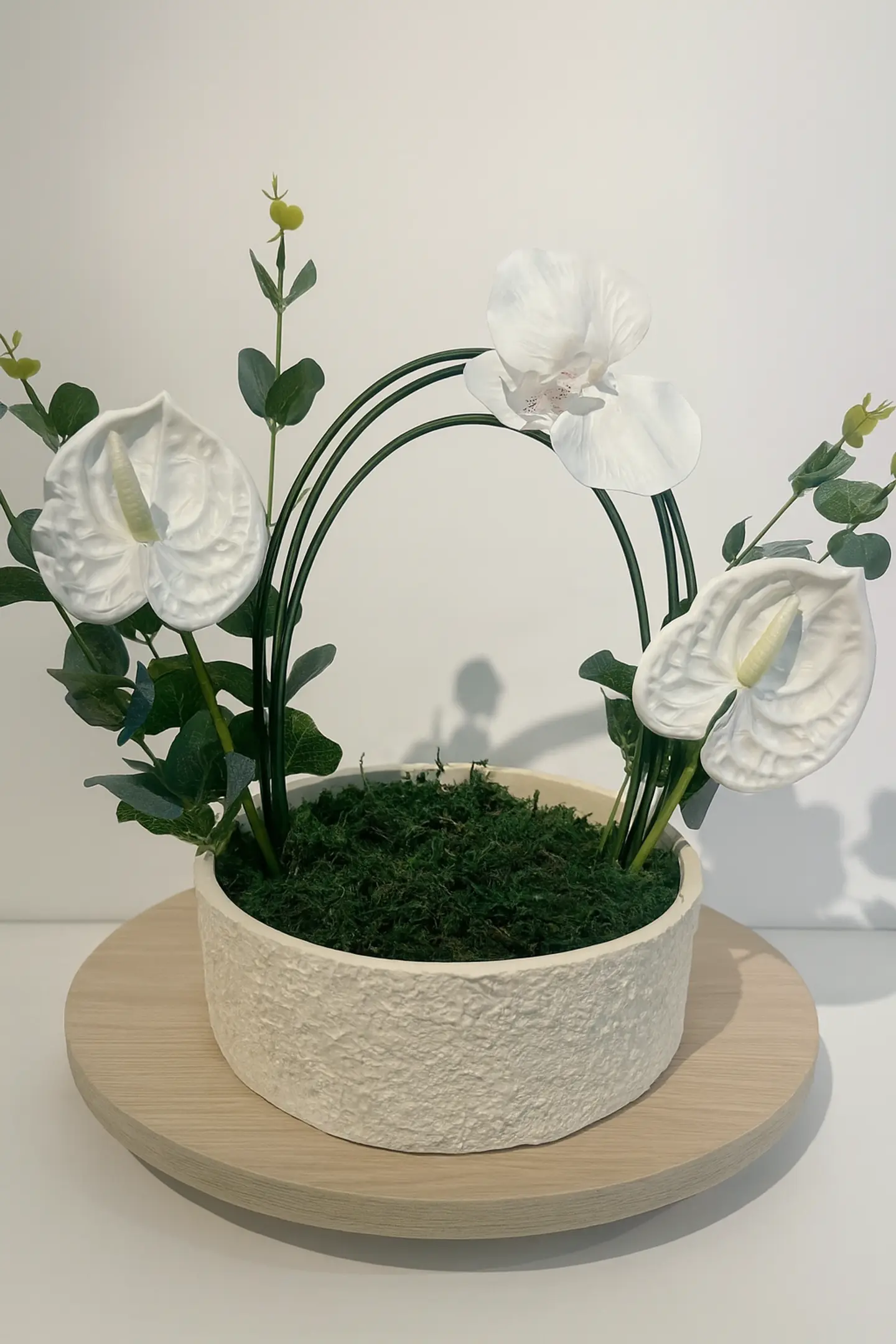 Base With Attractive Artificial Flowers