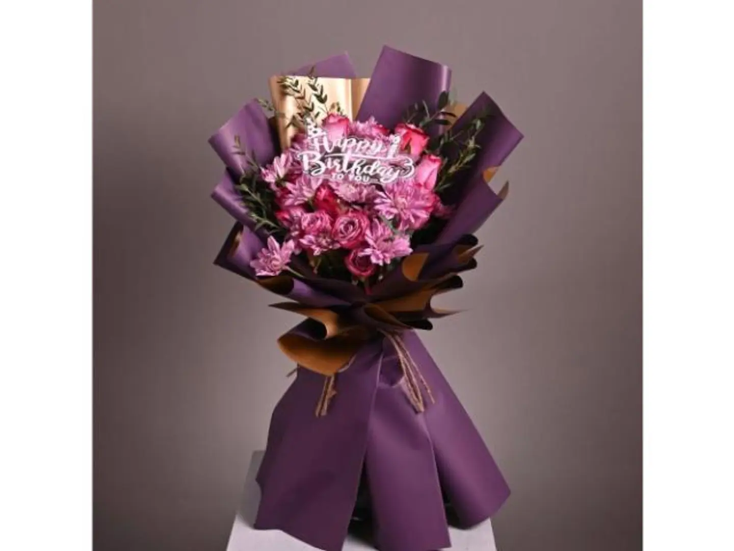 A Bouquet Of Violet Christmas Roses