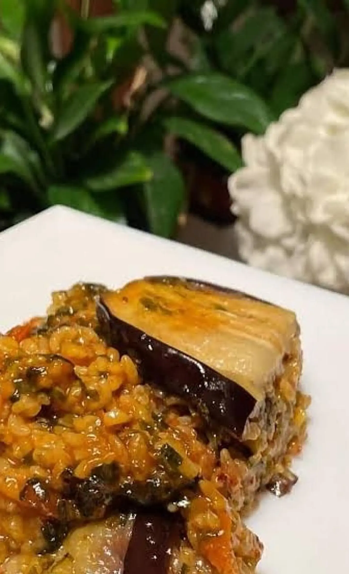 دولمة باذنجان مع ورق العنب