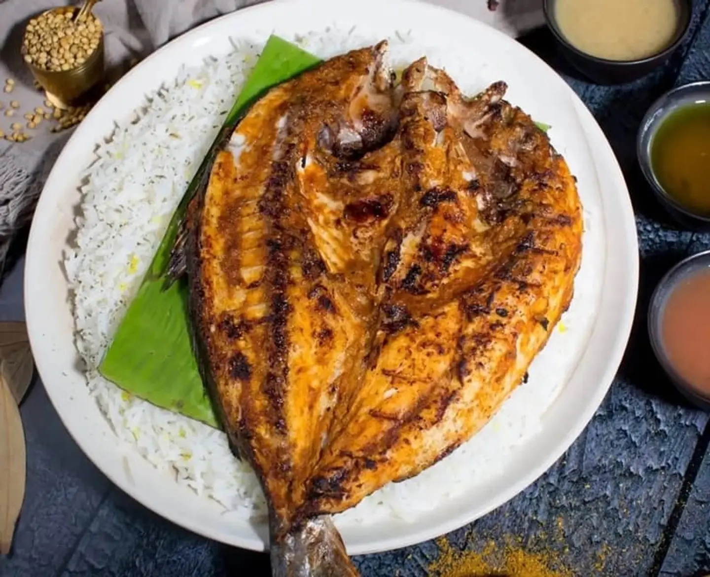 Grilled Daftar Fish With Rice