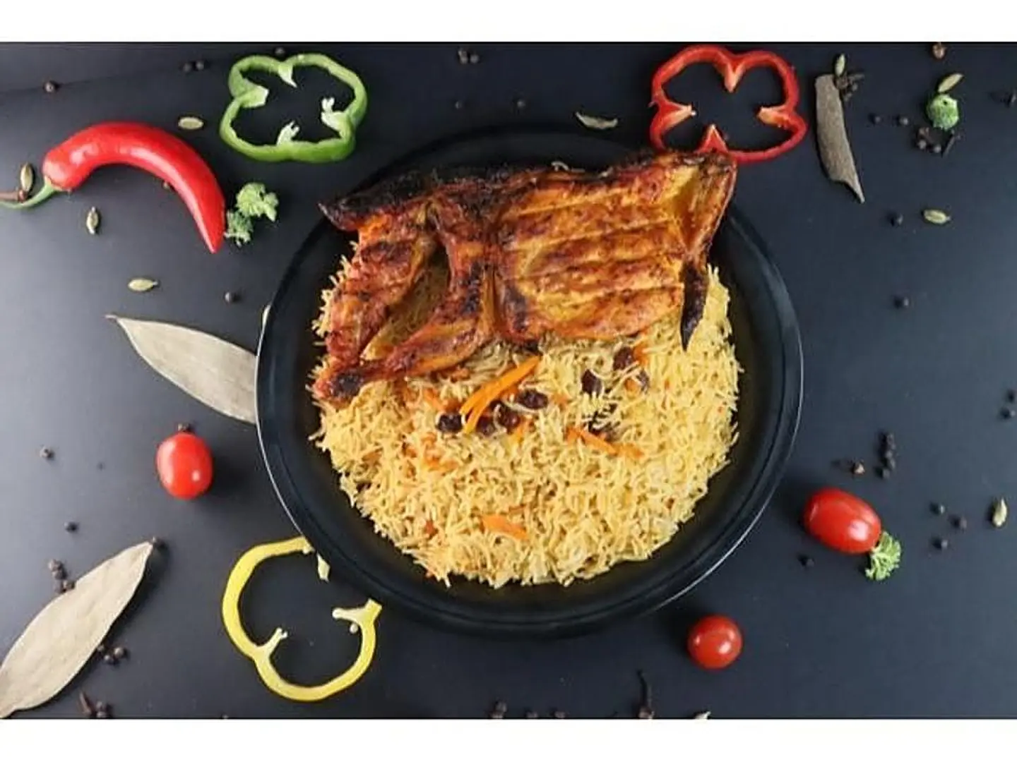 حبة على الفحم مع رز بخاري