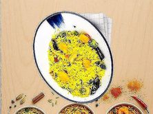 أرز مقلي بالروبيان سنغافورة