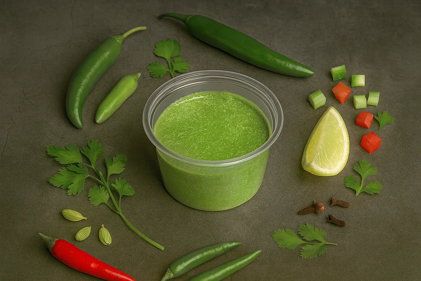 Red Salad - Green Spicy Sauce