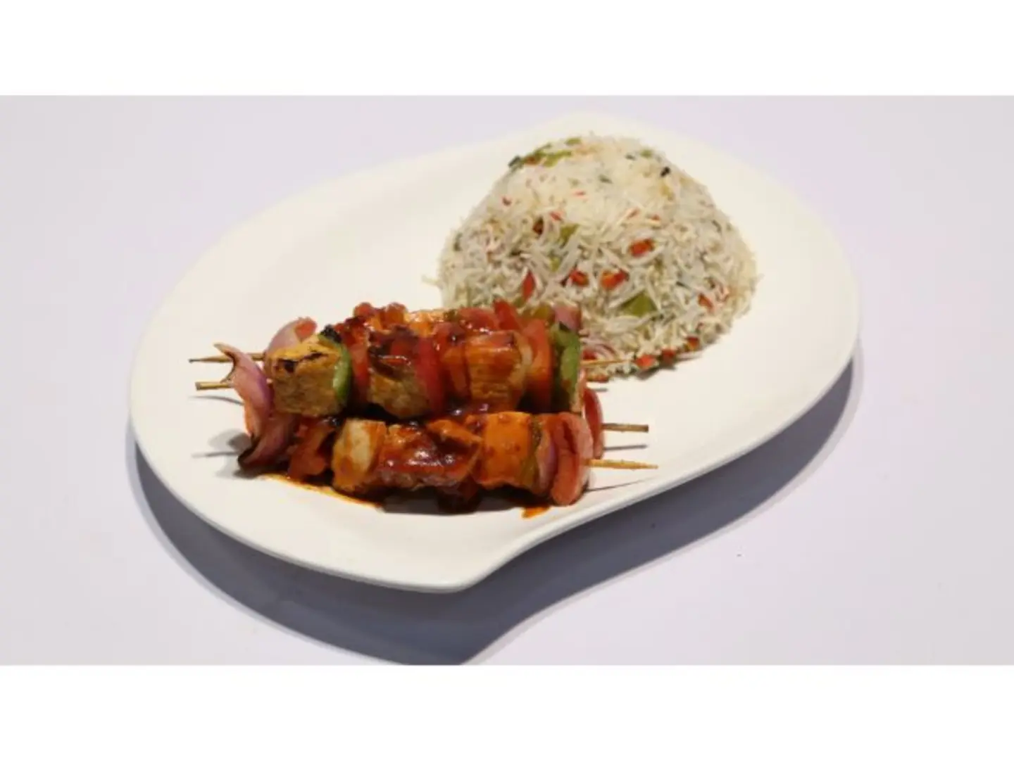 شاشليك دجاج مع أرز