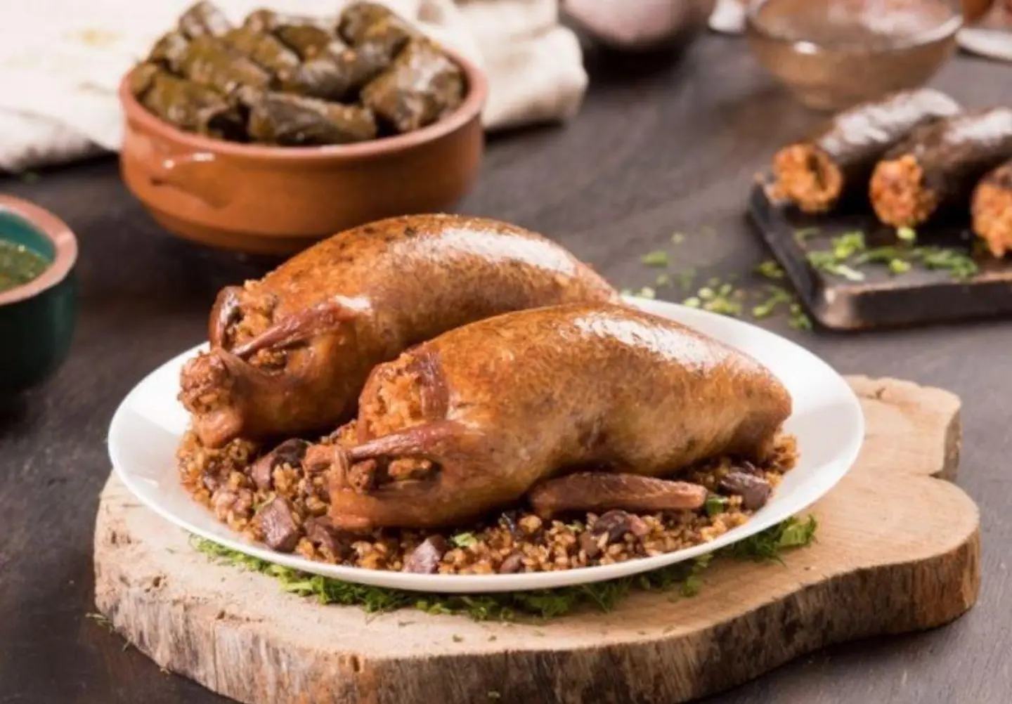 Stuffed Fried Pigeon With Rice
