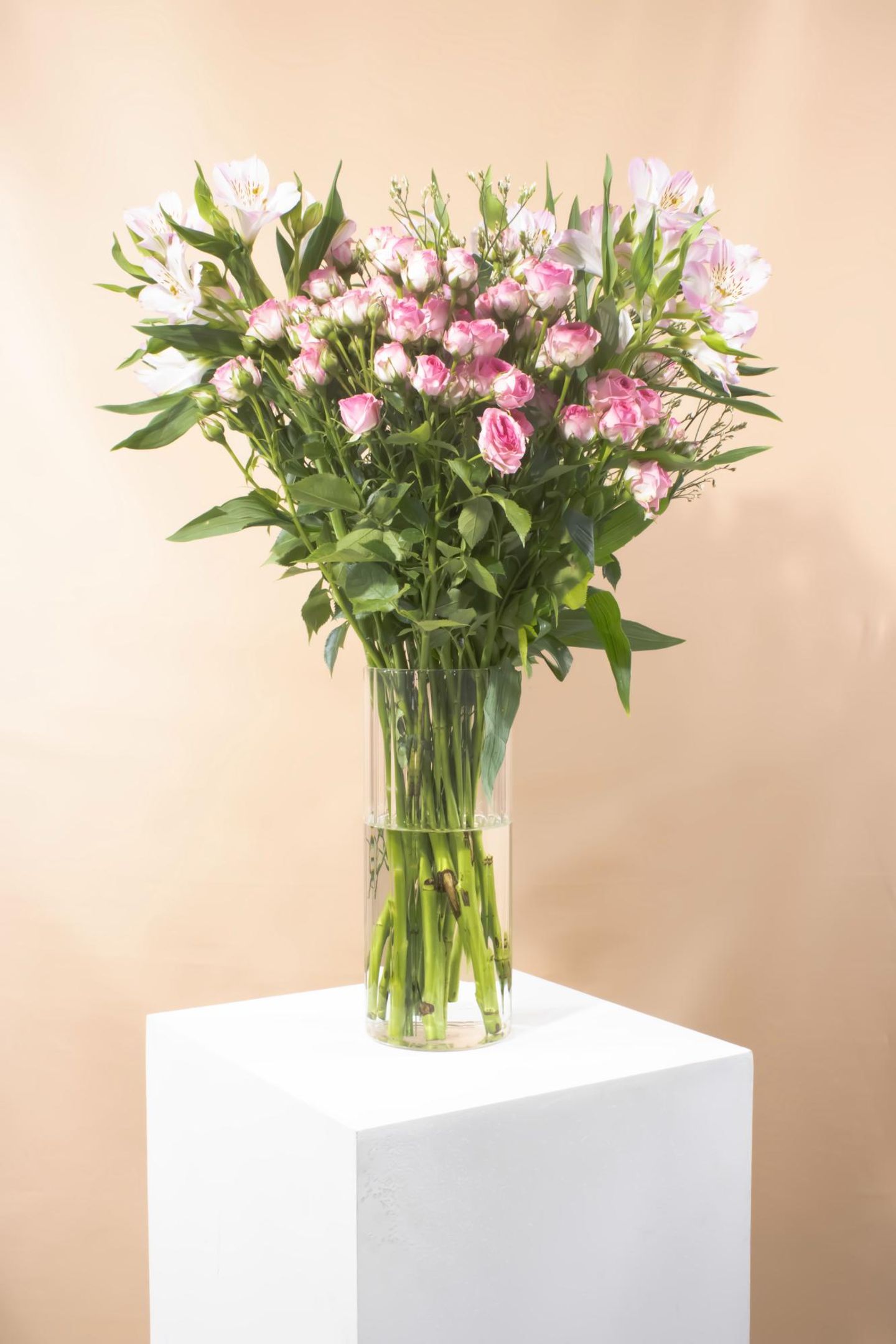 Baby Rose And Alstroemeria Vase