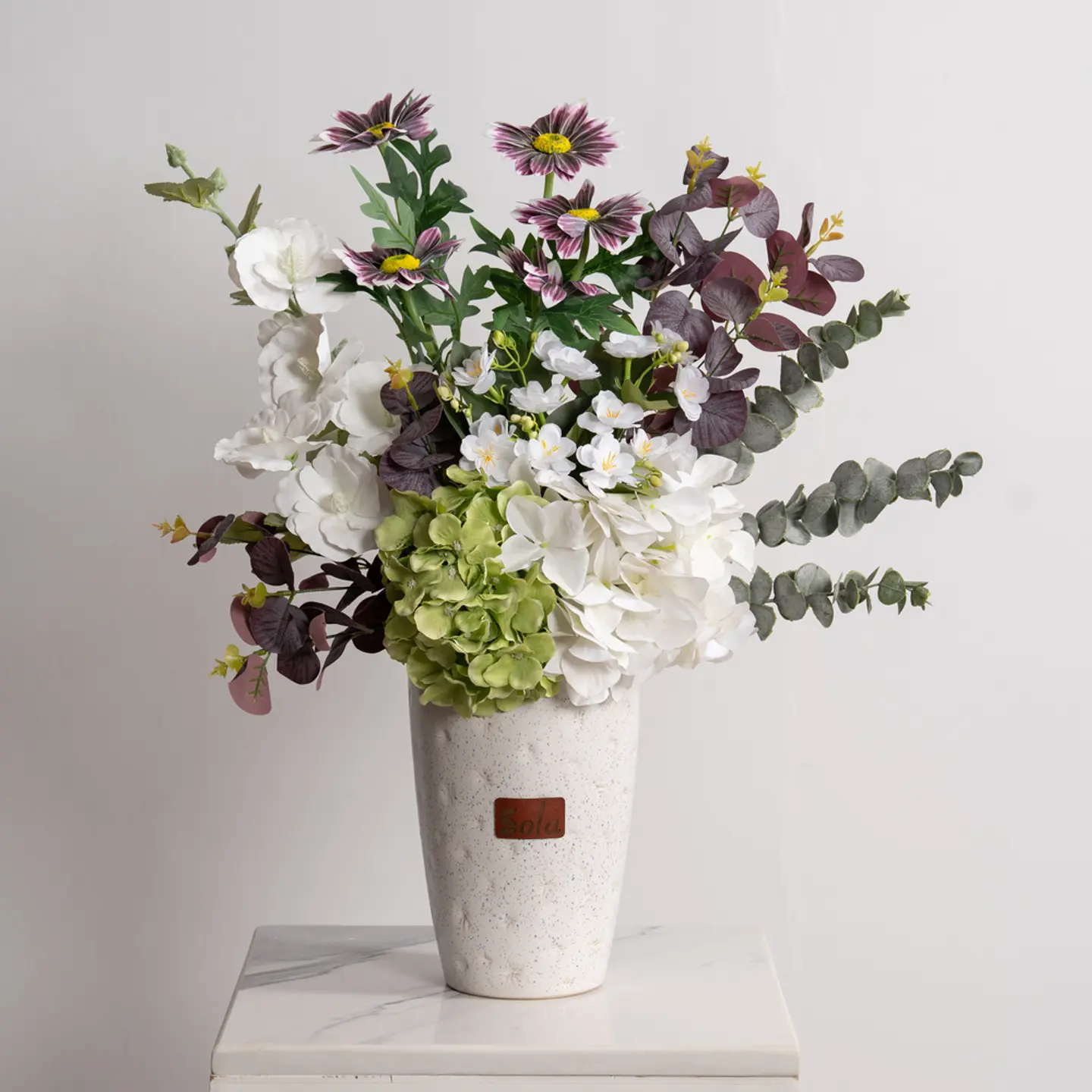 Artificial Flower Vase / Velvet Harmony