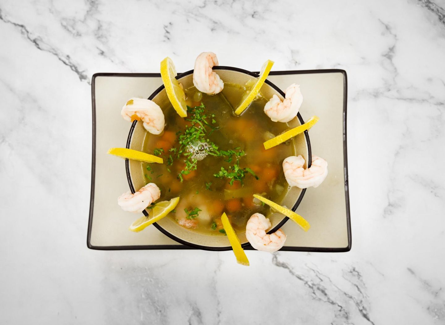 Mixed Vegetable Soup With Shrimp