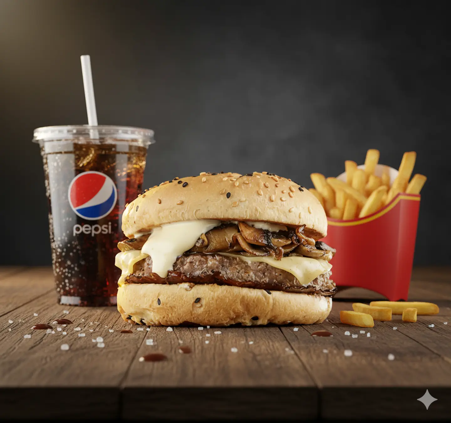 وجبة برجر مشروم