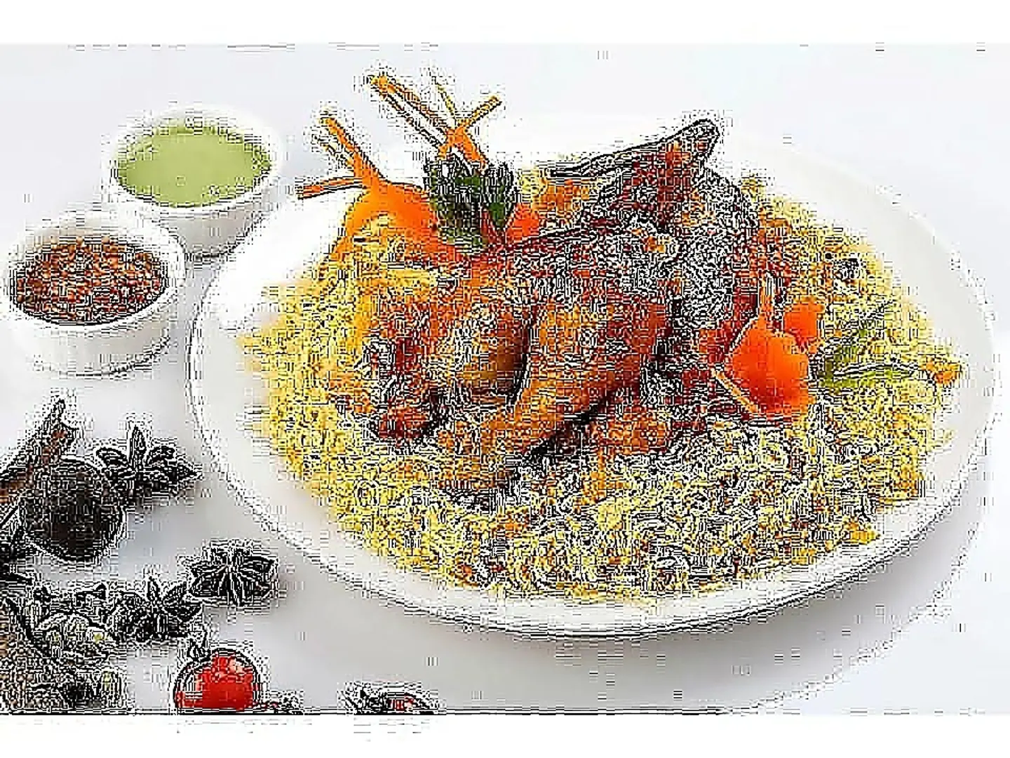 Quarter Grilled Chicken With White Rice