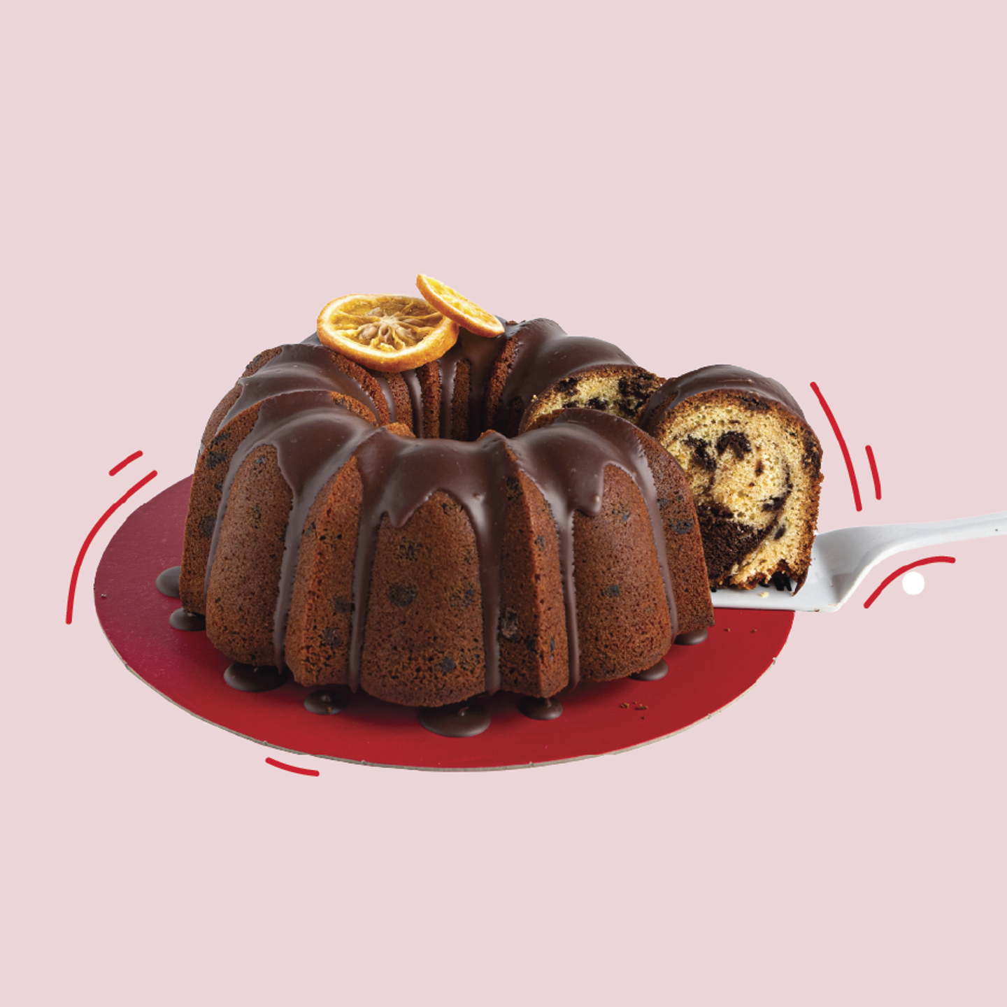 Orange Brownie Cake - Large