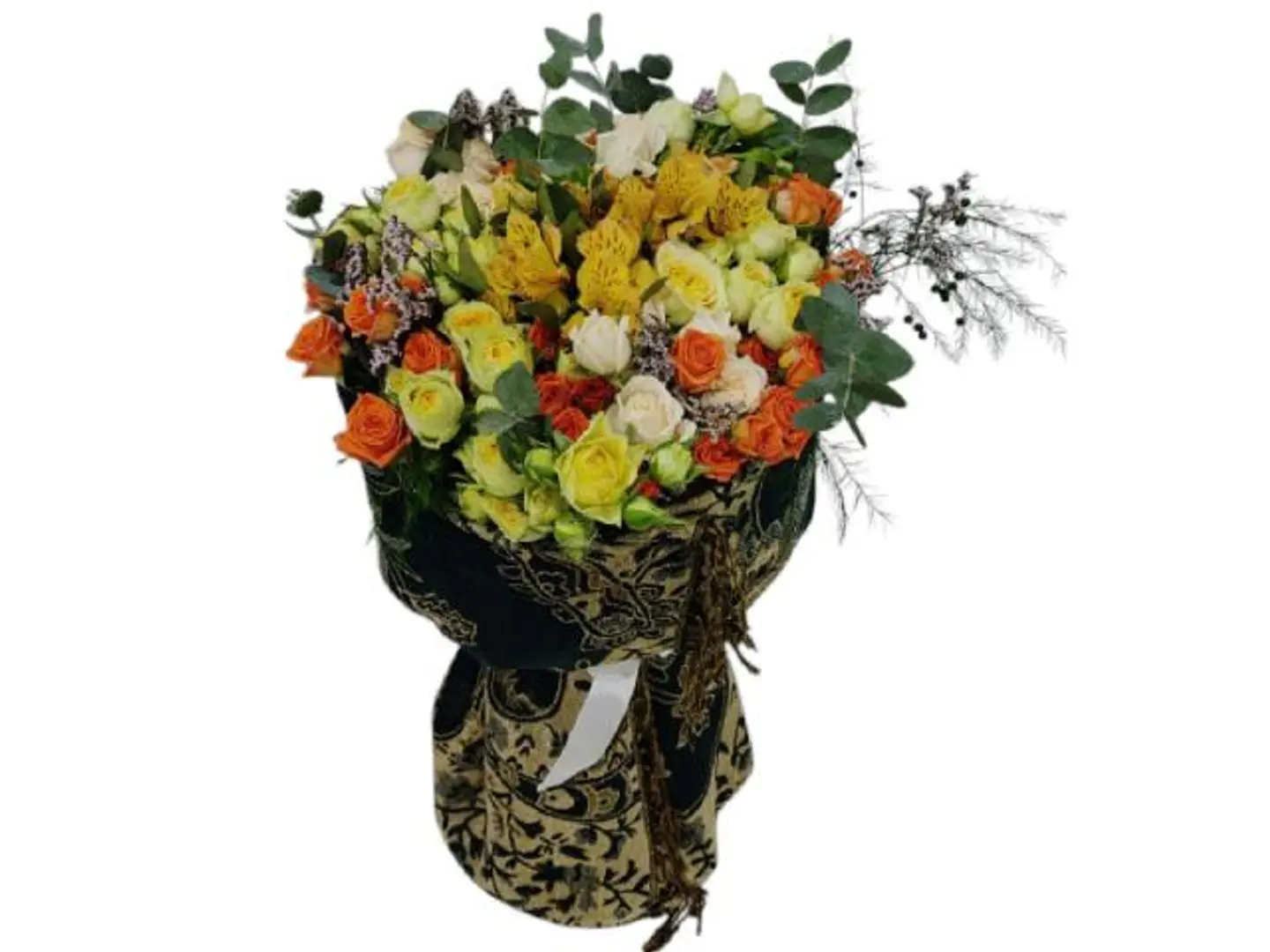 Bouquet Kashmera Baby Rose Orange And Yellowcreme 230