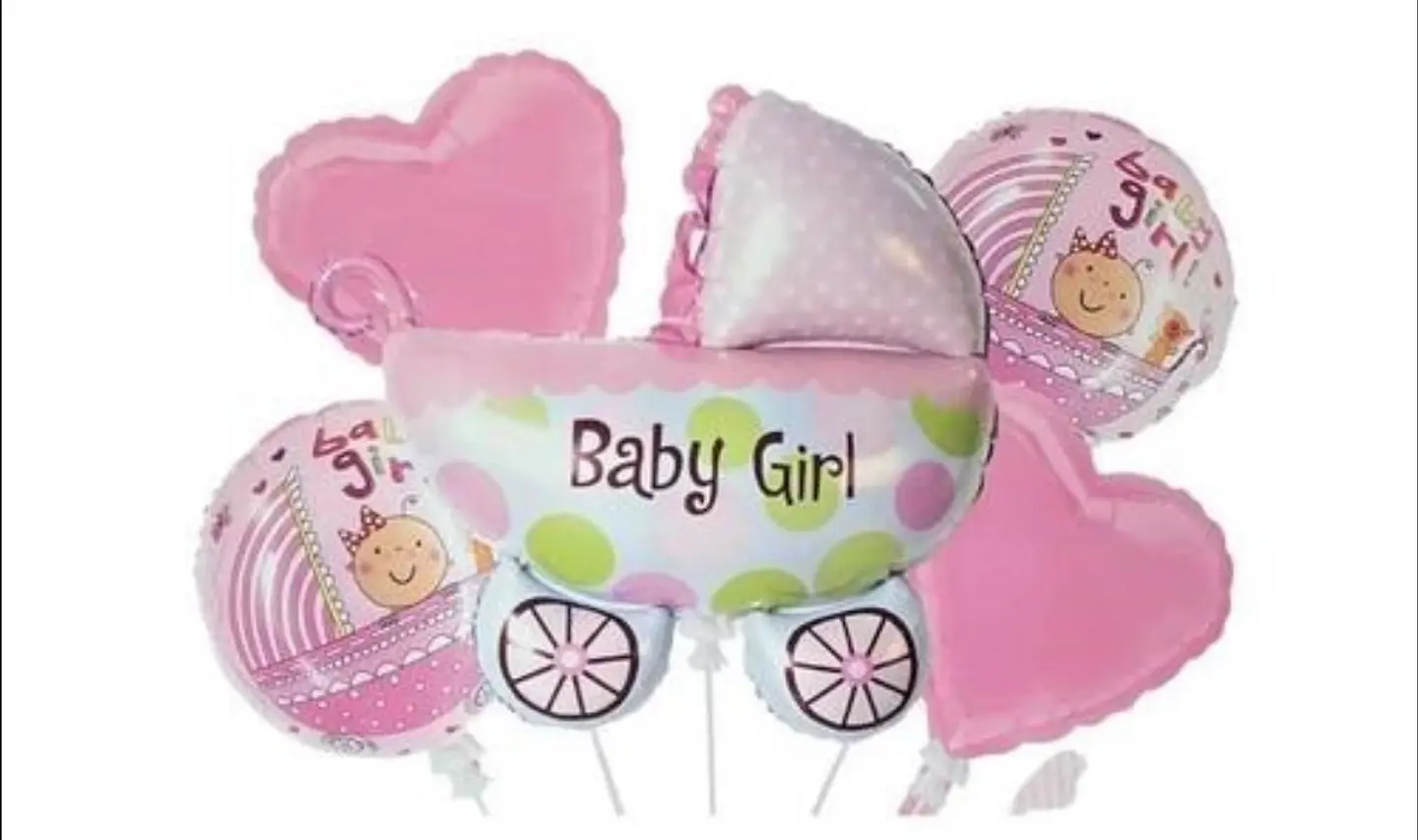 مجموعة عربة مولودة بينك