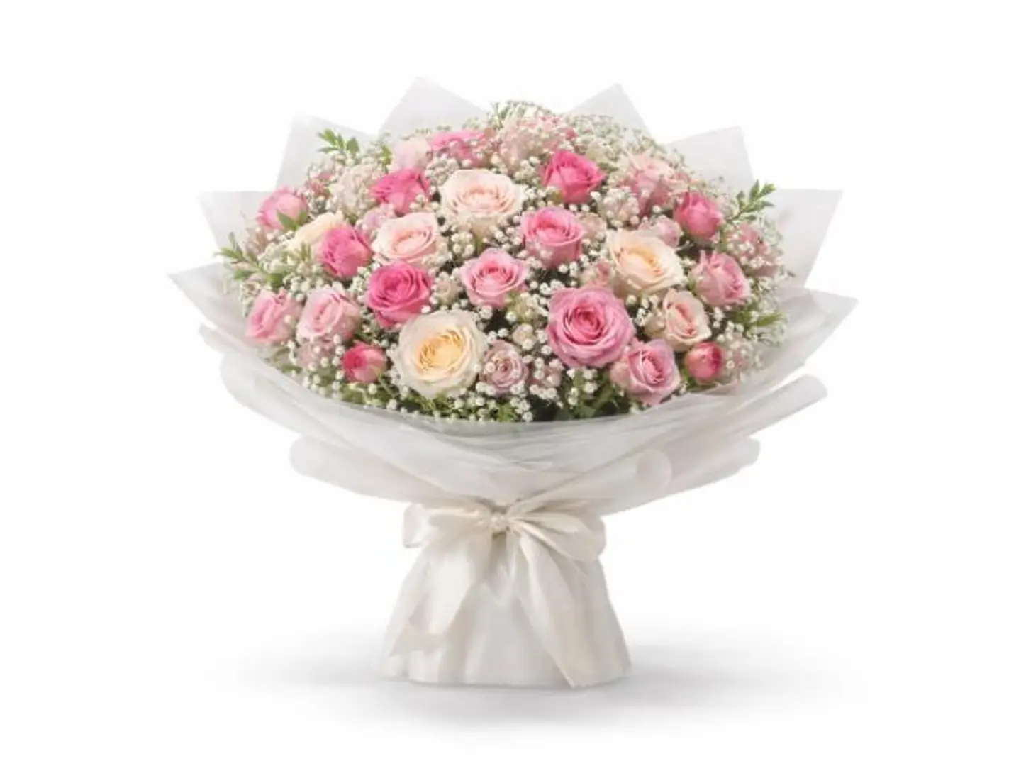 باقة الليليوم مع البيبي روز والجوري